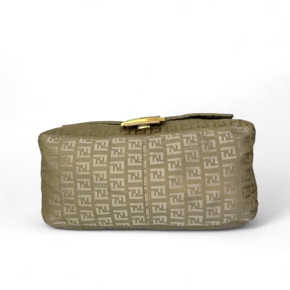 Authentic FENDI Mama Beige Monogram FF Zucchino Canvas Single Shoulder B… - Picture 11 of 16